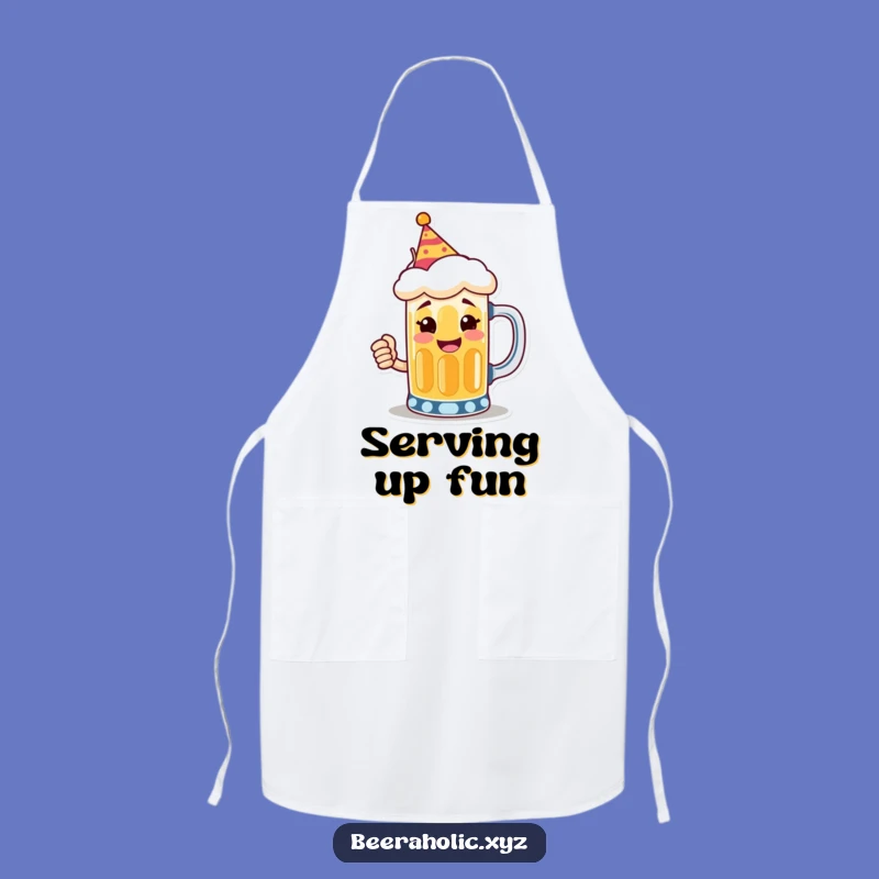 Funny Beer Mug Party Apron: Smiling Toaster, Perfect Kitchen Celebration Gift