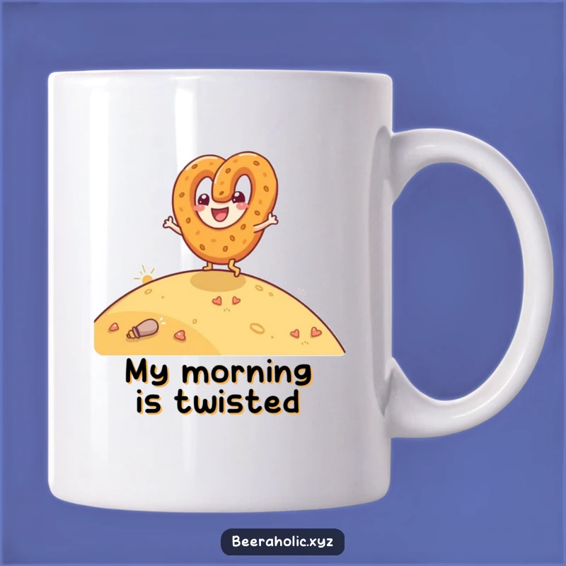 Funny Pretzel Rolling Mug - Happy Glee Gift for Snack Lovers