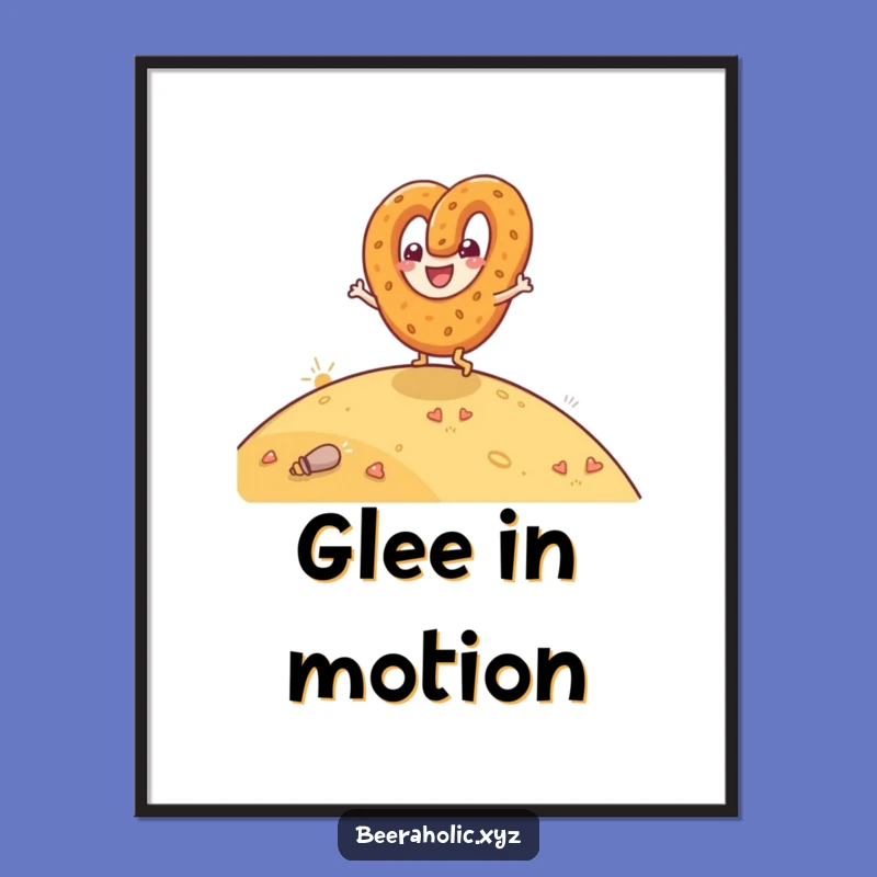 Funny Pretzel Rolling Digital Art - Joyful Glee Printable Decor Gift