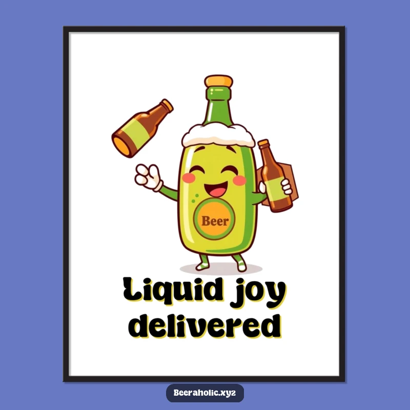 Funny Beer Bottle Wink Digital Art - Cheerful Delivery Printable Decor Gift