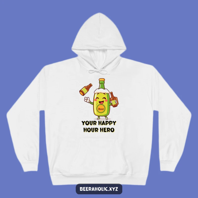 Funny Beer Bottle Wink Hoodie - Cozy Cheerful Delivery Gift for Cold Nights