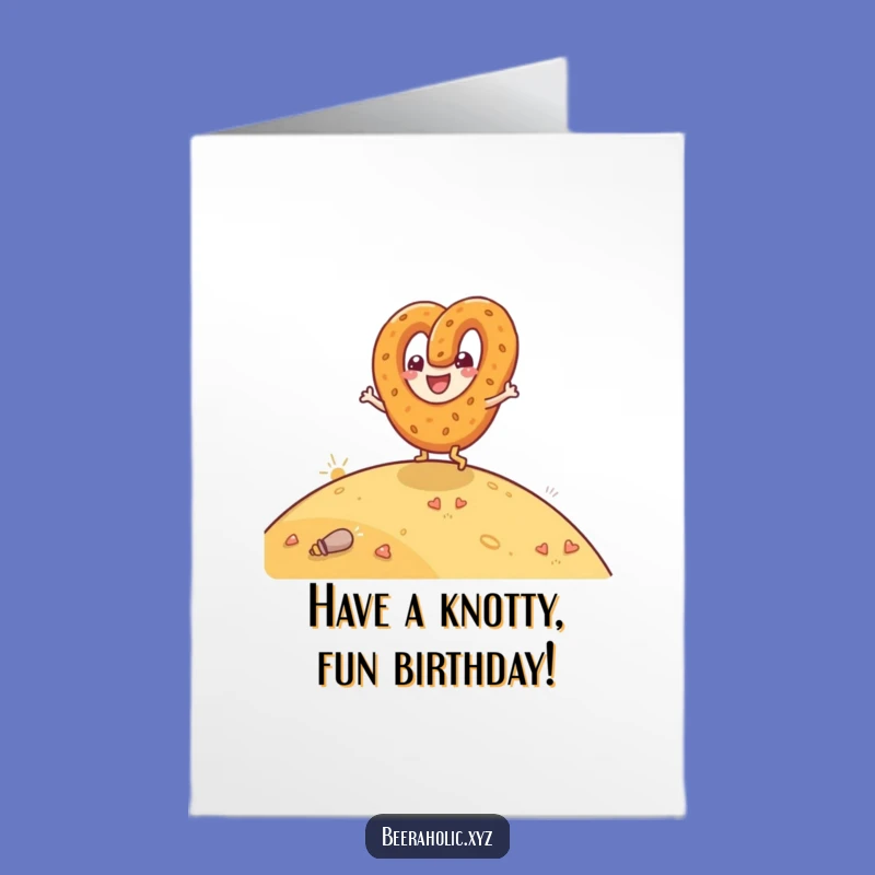 Joyful Free Printable Birthday Card: Pretzel Rolls with Glee - Fun Downloadable