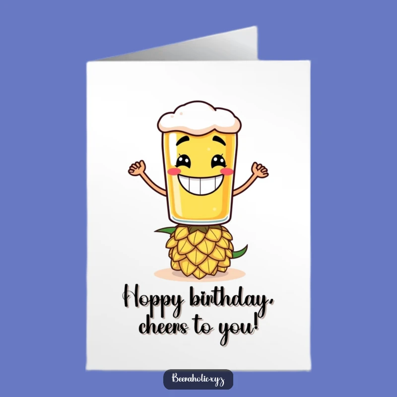 Funny Free Printable Birthday Card: Beer Glass Grins - Cheers Downloadable