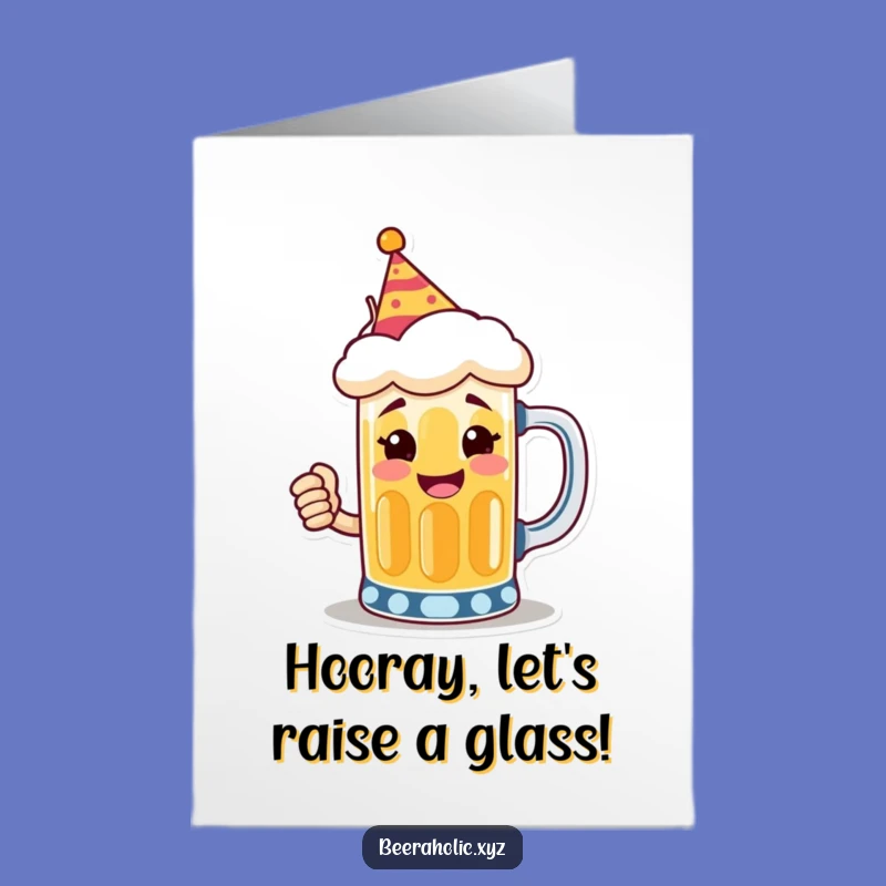 Free Printable Congrats Card: Beer Mug Cheers Success Funny Downloadable