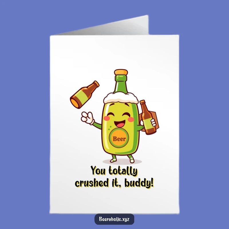 Free Printable Congrats Card: Beer Bottle Cheers to Your Success - Downloadable