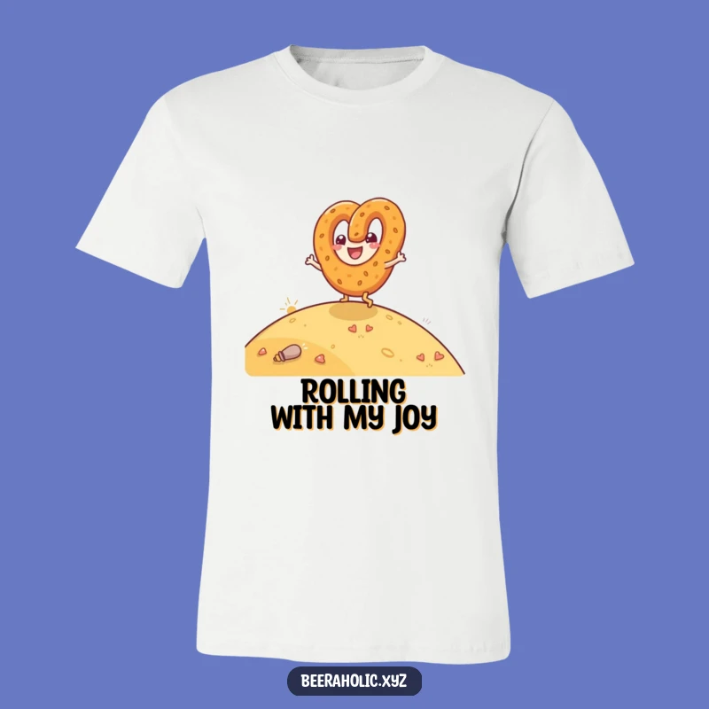 Funny Pretzel Rolling Tee - Joyful Glee Shirt for Snack Fans